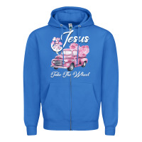 True Royal Leopard Floral Pink Car Jesus Take The Wheel Zipper Hoodie - Bettercallsaul