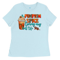 Baby Blue pumpkin spice living my best life Ladies Tee - AdoDesignShop