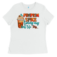 White pumpkin spice living my best life Ladies Tee - AdoDesignShop