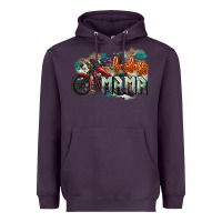 Plum Badass Mama motorcycle Heavyweight Hoodie - HowdyJamesFarm