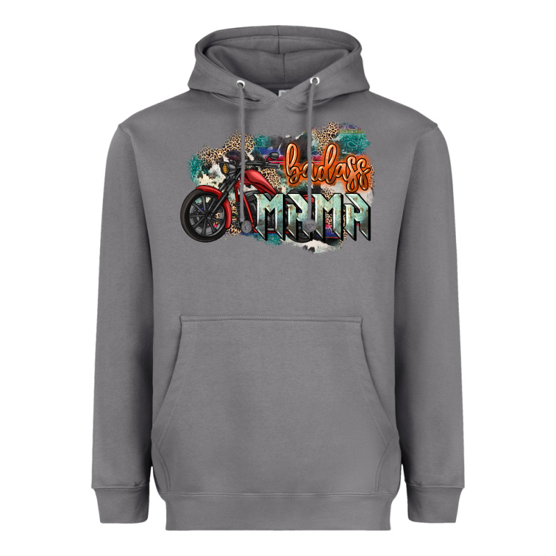 Badass Mama Motorcycle Heavyweight Hoodie by HowdyJamesFarm | Teevron