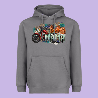 Badass Mama Motorcycle Heavyweight Hoodie Designed By Howdyjamesfarm