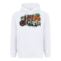White Badass Mama motorcycle Heavyweight Hoodie - HowdyJamesFarm