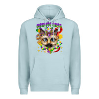 Blue Mist meowdi gras mardi gras cat Premium Hoodie - CowGirlArtShop