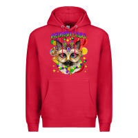Cardinal meowdi gras mardi gras cat Premium Hoodie - CowGirlArtShop
