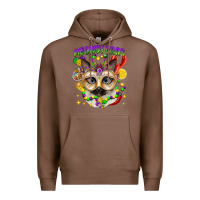 Chestnut meowdi gras mardi gras cat Premium Hoodie - CowGirlArtShop
