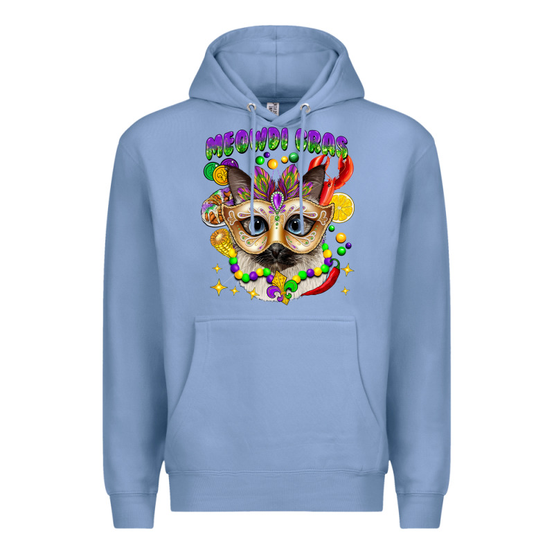 Meowdi Gras Mardi Gras Cat Premium Hoodie by CowGirlArtShop | Teevron