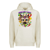 Oatmeal Heather meowdi gras mardi gras cat Premium Hoodie - CowGirlArtShop
