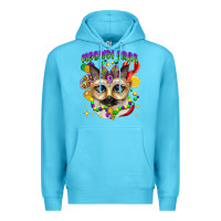 Ocean Blue meowdi gras mardi gras cat Premium Hoodie - CowGirlArtShop