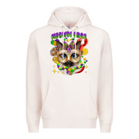 Pale Pink meowdi gras mardi gras cat Premium Hoodie - CowGirlArtShop