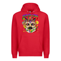 Red meowdi gras mardi gras cat Premium Hoodie - CowGirlArtShop