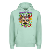 Seafoam meowdi gras mardi gras cat Premium Hoodie - CowGirlArtShop