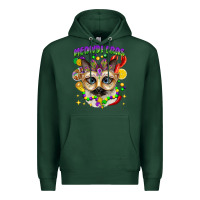 Sports Green meowdi gras mardi gras cat Premium Hoodie - CowGirlArtShop