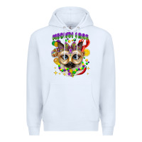White meowdi gras mardi gras cat Premium Hoodie - CowGirlArtShop