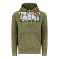 Vintage Olive Easter Bunnies Vintage Hoodie - RanaPortraitStore