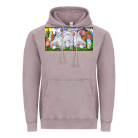 Vintage Zinc Easter Bunnies Vintage Hoodie - RanaPortraitStore
