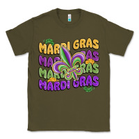 Army Green mardi gras with fleur de lis Classic Tee - MaliasSmallBusiness