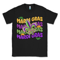 Black mardi gras with fleur de lis Classic Tee - MaliasSmallBusiness