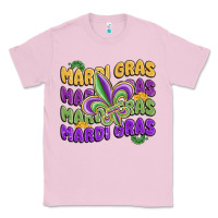 Bubblegum Pink mardi gras with fleur de lis Classic Tee - MaliasSmallBusiness