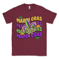 Burgundy mardi gras with fleur de lis Classic Tee - MaliasSmallBusiness