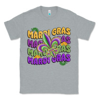 Heather Grey mardi gras with fleur de lis Classic Tee - MaliasSmallBusiness