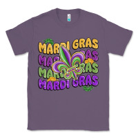Lavender mardi gras with fleur de lis Classic Tee - MaliasSmallBusiness