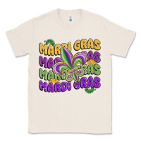 Natural mardi gras with fleur de lis Classic Tee - MaliasSmallBusiness