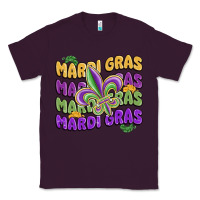 Plum mardi gras with fleur de lis Classic Tee - MaliasSmallBusiness