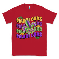 Red mardi gras with fleur de lis Classic Tee - MaliasSmallBusiness