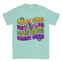 Seafoam mardi gras with fleur de lis Classic Tee - MaliasSmallBusiness