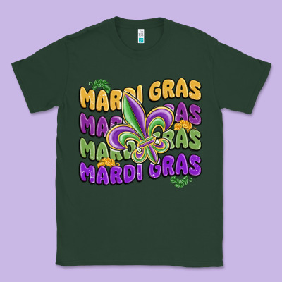 Mardi Gras With Fleur De Lis Classic Tee Designed By Maliassmallbusiness