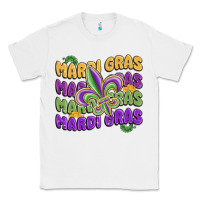 White mardi gras with fleur de lis Classic Tee - MaliasSmallBusiness