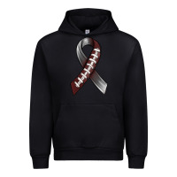 Black Gray Ribbon American Football Urban Hoodie - BundleAndBundleShop
