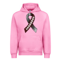 Fuchsia Pink Gray Ribbon American Football Urban Hoodie - BundleAndBundleShop