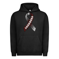 Pigment Black Gray Ribbon American Football Urban Hoodie - BundleAndBundleShop