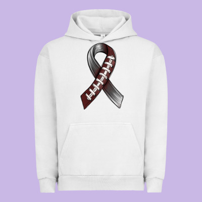 Gray Ribbon American Football Urban Hoodie Designed By Bundleandbundleshop