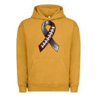 Pigment Peanut Butter Gray Ribbon American Football Urban Hoodie - BundleAndBundleShop