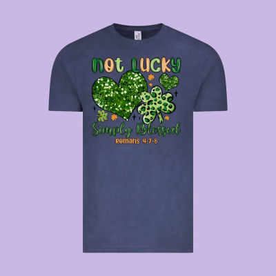 Not Lucky Simply Blessed Vintage Tee Designed By Maliassmallbusiness