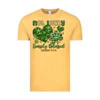 Vintage Mustard not lucky simply blessed Vintage Tee - MaliasSmallBusiness