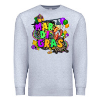 Heather Grey louisiana map mardi gras Premium Sweatshirt - CowGirlArtShop