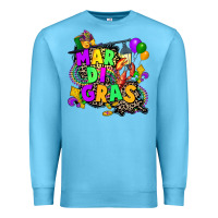 Ocean Blue louisiana map mardi gras Premium Sweatshirt - CowGirlArtShop