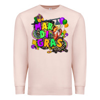 Pale Pink louisiana map mardi gras Premium Sweatshirt - CowGirlArtShop