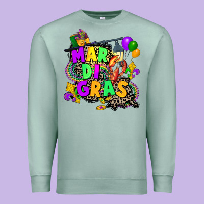 Louisiana Map Mardi Gras Premium Sweatshirt Designed By Cowgirlartshop