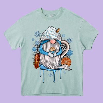 Winter Gnome Coffee Heavy Core Tee Designed By Jahusdesignshop