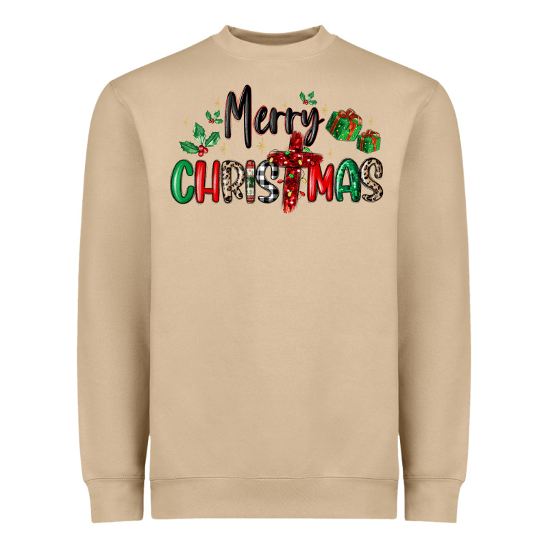 Faith Cross Merry Christmas Heavyweight Sweatshirt by MaliasSmallBusiness | Teevron