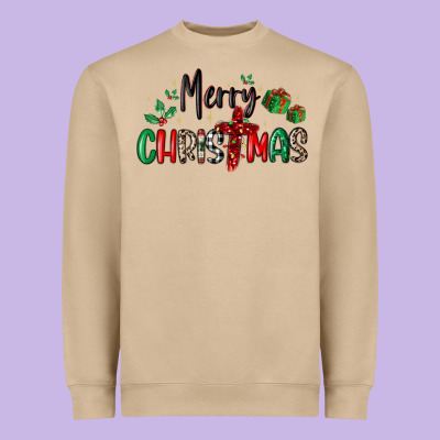 Faith Cross Merry Christmas Heavyweight Sweatshirt Designed By Maliassmallbusiness