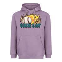 Lavender game day baseball leopard flames fireball Heavyweight Hoodie - HowdyJamesFarm