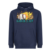 Navy game day baseball leopard flames fireball Heavyweight Hoodie - HowdyJamesFarm