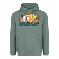 Sage game day baseball leopard flames fireball Heavyweight Hoodie - HowdyJamesFarm