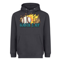 Smoke game day baseball leopard flames fireball Heavyweight Hoodie - HowdyJamesFarm